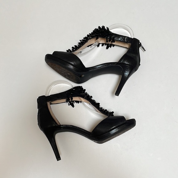 Alex Marie black beaded cut out heels size 6.5 - Picture 2 of 10